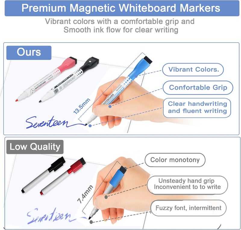 ZUXEFO Magnetic Fridge Whiteboard Set: Dry Erase White Board, Magnets (Bonus), Markers & Erasers (1-Pack, 12 X 8 Inch) - Image 5
